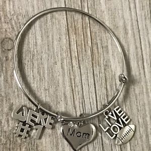 Football Mom Bangle Bracelet Jewelry NWT